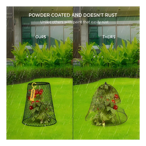 Jaula de protección para plantas de alambre de hierro negro, con forma cónica, para jardín, mantiene alejados de las plantas conejos, pollos, ardillas y pájaros - Product Image 2