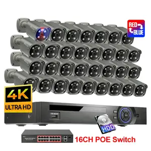 Poe 4K 32 Ch Outdoor 4K Security Camera System Two-Way Audio Poe Outdoor Camera System