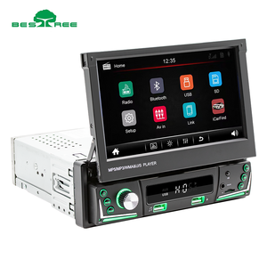 Bestree 7 Inch MP5 Player retractable Touch Screen Stereo 1 din Multi Language mirror link BT Car DVD Player