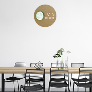 EMAF di <span class=keywords><strong>grandi</strong></span> <span class=keywords><strong>dimensioni</strong></span> gigante in legno allarme elettronico arredamento minimalista <span class=keywords><strong>Design</strong></span> moderno calendario digitale LED fase lunare orologio <span class=keywords><strong>da</strong></span> <span class=keywords><strong>parete</strong></span> - Product Image 6