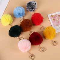 Porte-clés Pompon en Fausse Fourrure Douce de Haute Qualité, Breloque de Sac Colorée et Moelleuse, Accessoire de Mode
