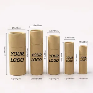 Biodegradable Zero Waste Empty Cardboard Push Up Deodorant Paper Lip Balm Tube Kraft Containers For Cosmetics
