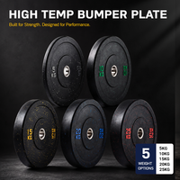 Plaques de poids en caoutchouc recyclé Rouser Fitness, colorées, 5KG 10KG 15KG 20KG 25KG, pour entraînement de fitness en salle de sport