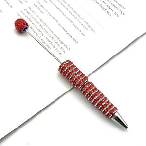 2025 Wholesale Striped Full Diamond Beaded <b>Pen</b> Heavy Industry Ballpoint <b>Pen</b> High Profile Luxury Manual Burst <b>Pen</b> - Product Image 5