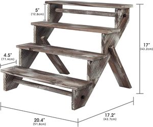 Phong Cách Retro Chic Mộc Mạc 4 Tier Bằng Gỗ Bánh Đứng Hiển Thị Kệ Đứng Đa Chức Năng Bền Vững Cho Nhà Bếp Trang Trí - Product Image 6