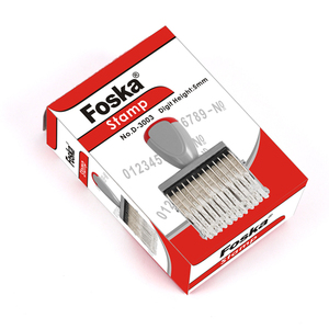 Foska bonne qualité plaine rouleau conception plastique caoutchouc texte poignée couleurs motif réglable 12 chiffres automatique numérotation timbre - Product Image 6