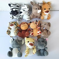 Porte-clés en peluche personnalisé en gros, animaux de la savane, lion, zèbre, mignons, poupées en peluche, décoration de sac à dos, cadeau