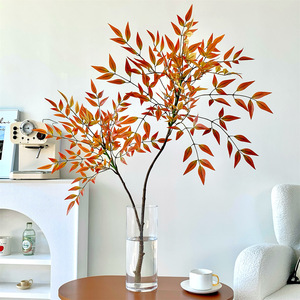 Branche artificielle de Nandina Muyu Chronicles en caoutchouc souple réutilisable pour la décoration de Noël du salon - Product Image 1