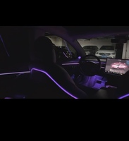 Lampu Ambient Dinamis 64 Warna untuk Tesla Model 3 2019-2020 Kit Peningkatan Pencahayaan LED Interior Aksesoris