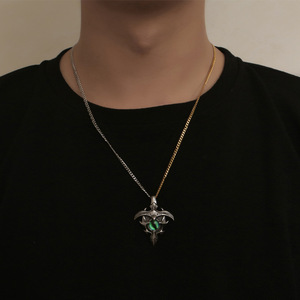 Collar de Titanio Estilo Europeo Americano, Colgante Retro Ojo del Diablo, Pájaro Divino Personalizado para Hombre SP908 - Product Image 4