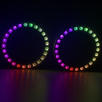 Revêtement transparent imperméable à l'eau 90mm paire RGB Chasing Halo Anneaux Angel Eye Kit pour BMW X6 E71 Led Halo Anneaux Phare