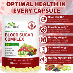 SOLOTREE hazır stok bitkisel özü takviyeleri 300 sayımları kan şekeri kompleks Softgels kapsül genel sağlık için - Product Image 4