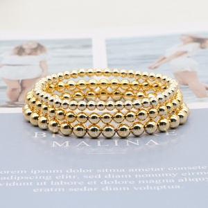 Bracelets en perles de forme boule bohème plaqués or Artivelle, faits à la main, Pulsera <span class=keywords><strong>dorée</strong></span> élastique, <span class=keywords><strong>bijoux</strong></span> simples pour les voyages, pour un anniversaire - Product Image 2
