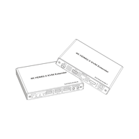 4K HDMI KVM Extender HDMT RJ45, kabel jaringan Ethernet melalui IP Extender pemancar penerima Video konverter PC TV KVM Extender