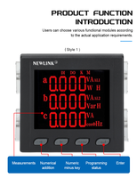 Ampèremètre numérique monophasé Newlink, compteur de puissance, communication, précision de classe 0,5, sortie 220V, voltmètre numérique 6L2