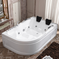 Baignoire de massage à remous de style européen, design japonais moderne, rectangulaire, en acrylique, portable, avec tablier, pour salle de bain intérieure, appartement, villa