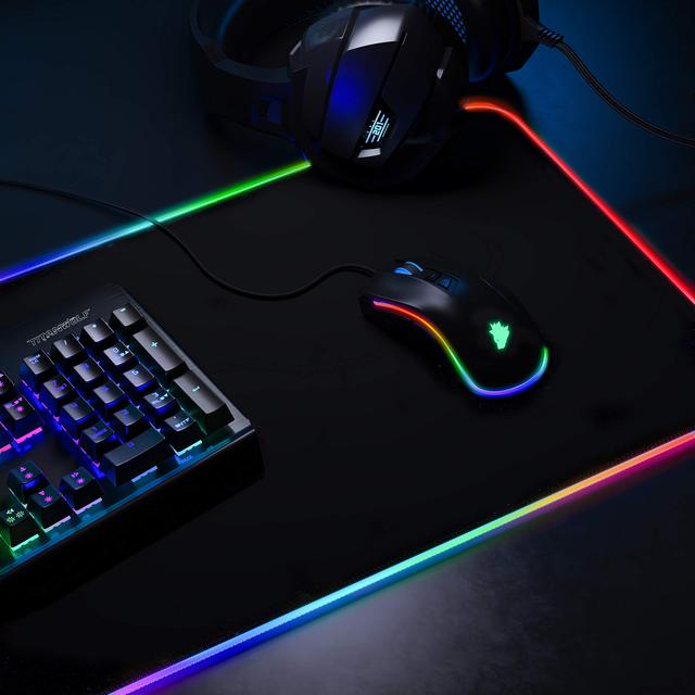 Personalised RGB LED Gaming Mouse Pad Smoothly Waterproof Non-Slip Rubber Base Keyboard Mat for Office