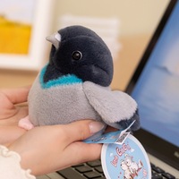 Peluche réaliste d'oiseau 12 cm, 4 styles (Pêcheur royal, Moineau), jouet en peluche doux, ornement de bureau, décoration d'intérieur, cadeau pour les amoureux des oiseaux et les enfants