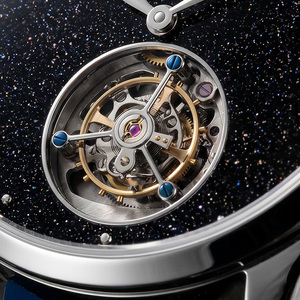 Montre personnalisée OEM avec logo, mouvement mécanique automatique à tourbillon, calendrier rétrograde, acier aventurine noir, saphir - Product Image 5