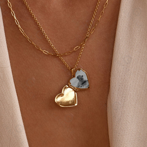 Gemnel 925 Sterling bạc tùy chỉnh hình ảnh 18K vàng mạ Zircon tim Lotus mề đay Mặt dây chuyền - Product Image 3