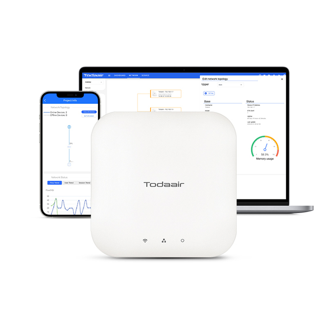 Todaair High-Performance WiFi 6 APP Managed Dual Band 2.4ghz 5.8ghz Enterprise 1800Mbps Ceiling Access Point Wireless AP