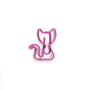 Marque-page de bureau amusant et mignon en forme de chat géant en métal avec queue bouclée, cadeau d'affaires, Pclip, 10 couleurs, pince à papier pour chat - Product Image 6