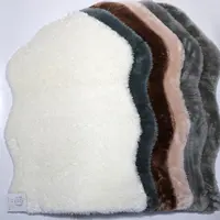 Couverture de chaise en peau de mouton, tapis rond en laine, imitation fourrure blanche d'agneau
