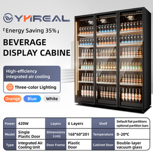 Réfrigérateur commercial à <span class=keywords><strong>3</strong></span> <span class=keywords><strong>portes</strong></span> vitrées, dégivrage automatique, écoénergétique, pour magasin de proximité, refroidisseur de bières et de boissons - Product Image 3