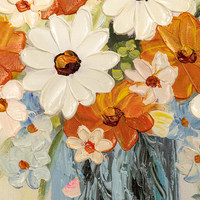 Peinture à l'aquarelle style crème, peinte à la main, impressionniste, plantes et fleurs, style moderne de luxe, cadre pour restaurant, salon, chambre à coucher