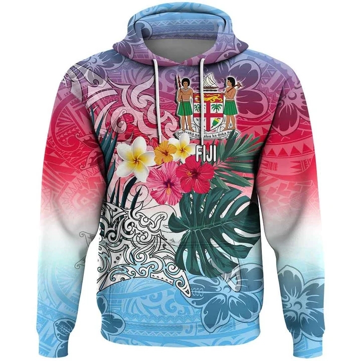 JEOCODY Men's Polynesian Hawaiian Hoodie - Long Sleeve, Kangaroo Pocket, Pullover Sweatshirt S-4XL - View #7