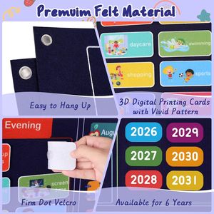 Produits <span class=keywords><strong>d</strong></span>'apprentissage sensoriel pour enfants, accessoires de <span class=keywords><strong>d</strong></span>écoration pour la maison, très demandés : <span class=keywords><strong>Mon</strong></span> calendrier quotidien, Histoires sur tableau en feutre Montessori - Product Image 3