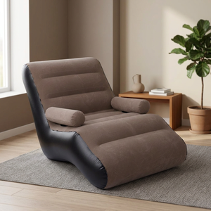 Lazy <b>Inflatable</b> Foldable Air Lounge <b>Sofa</b> Bed Portable Movie Chair Couch Adult Relax Living Room Modern Design Lightweight - Product Image 3