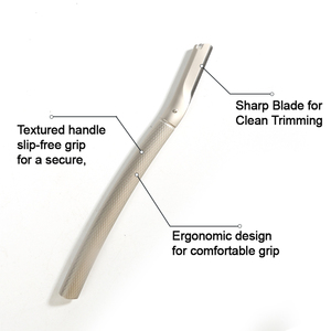 <span class=keywords><strong>Rasoir</strong></span> de luxe en acier inoxydable pour femme, ensemble de tondeuses à sourcils métalliques, outil de dermaplaning avec boîte d'emballage, vente en gros - Product Image 2