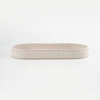 Ensemble d'accessoires de salle de bain écologiques en ciment moucheté moderne 5 pièces avec étiquettes gravées, décoration de luxe pour hôtel et maison