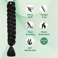 Extensions de cheveux tressés X/P Yaki Jumbo 82 pouces 165g en fibre synthétique PET, trame simple, non traitées chimiquement, emballage OEM