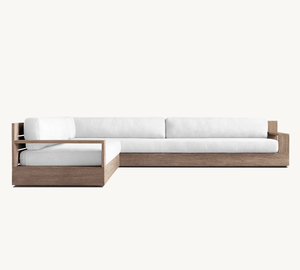 Canapé en teck d'extérieur, vente chaude des fabricants <span class=keywords><strong>MARBELLA</strong></span>, canapé de jardin, terrasse d'hôtel, siège de loisirs en bois massif, <span class=keywords><strong>villa</strong></span>, cour, canapé haut de gamme - Product Image 1
