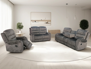 Sillón Reclinable de Terciopelo Estilo Europeo con Estructura de Madera, Extensible, Giratorio, de Tres Plazas, para Sala de Estar - Product Image 1