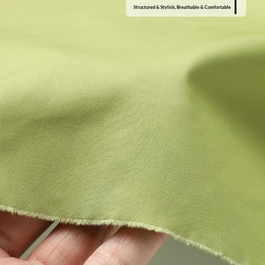 100% Cotton 40S Plain Poplin <b>Fabric</b> Solid Color Non-Stretch Cloth For Shirts Dresses Apparel Garment Material - Product Image 4
