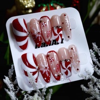 Uñas Postizas Acrílicas de Lujo Estilo Francés con Certificación CE, Hechas a Mano, Reutilizables, Uñas Artificiales