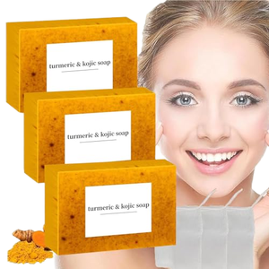 Sapone Artigianale al Limone, Curcuma e Acido Kojico, Barra Solida al Miele per Pulizia e Sbiancamento Ottimali per Tutti i Tipi di Pelle - Product Image 1