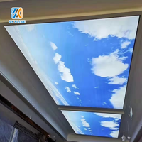 Panneau de plafond rectangulaire en forme de nuage, film transparent translucide, film ignifuge classe A, aluminium LED, entièrement décoratif