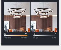 Lustre en aluminium sur mesure pour usine, 85-265V, 9 anneaux, éclairage LED industriel, suspension pour plafond haut, hôtel, dimmable et réglable