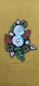 Trusted Indian Supplier's Handmade Beaded <b>Patches</b> Multi Colors Sequins Embroidered Fabric <b>Clothing</b> Decoration High Demand - Product Image 6