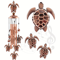 Carillon éolien artisanal en forme de tortue marine, ornement suspendu en métal, cloche éolienne musicale en tube d'aluminium pour la décoration de la maison, du jardin et de l'extérieur
