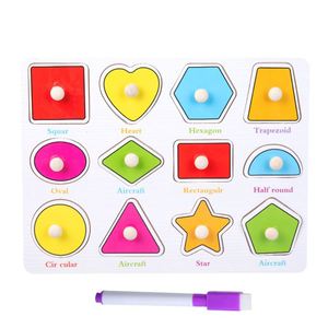 Preschool Education Shape Dinosaur Vehicle Animal Alphabet Number Wooden Peg <b>Puzzle</b> for Toddlers - Product Image 5