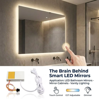 Interruptor Táctil para Espejo, 220 V, 1 A, 12 W, Control de Luz LED de Baño de Uno o Tres Colores, Interruptor con Sensor Táctil de Atenuación