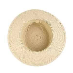 Chapeau de soleil Panama promotionnel en raphia à large bord avec boucle carrée, idéal pour les voyages d'été – Cadeau pour les voyageurs estivaux - Product Image 4