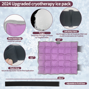 World-bio Púrpura Ajustable Rodilla Paquete de hielo Terapia Gel de hielo Brace para la artritis de la rodilla Alivio del dolor muscular - Product Image 2