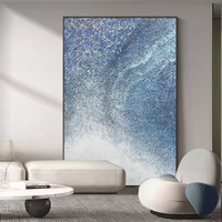 Peinture murale abstraite ciel étoilé, peinture texturée dorée luxueuse faite à la main, peinture suspendue pour salon, chambre à coucher, décoration de la maison