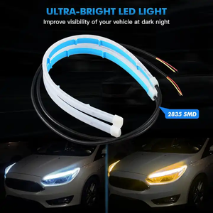 ไฟ LED DRL แบบบางพิเศษสำหรับรถยนต์ แถบไฟนำแสงสองสี ไฟเลี้ยวแบบยืดหยุ่นหลายสีสำหรับรถยนต์ - Product Image 6